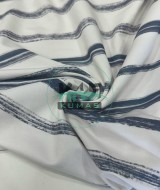 Baskılı 2 İplik Modal Kumaş | Mavi Çizgili