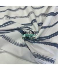 Baskılı 2 İplik Modal Kumaş | Mavi Çizgili