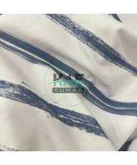 Baskılı 2 İplik Modal Kumaş | Mavi Çizgili