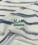 Baskılı 2 İplik Modal Kumaş | Mavi Çizgili