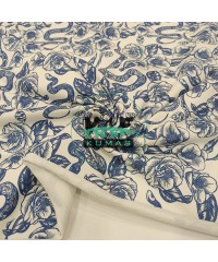 Baskılı Penye İki İplik Kumaş| Gül  Ve Yılan Baskılı Penye İki İplik Kumaş| Gül  Ve Yılan