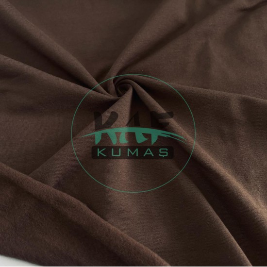 Penye %95 Pamuk %5 Elastan Şardonlu İki İplik Kumaş | Kahverengi
