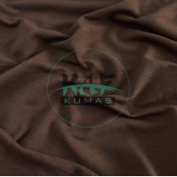 Penye %95 Pamuk %5 Elastan Şardonlu İki İplik Kumaş | Kahverengi