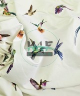  Baskılı Penye İki İplik Kumaş | Renkli Kuşlar