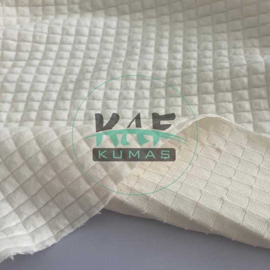 Boyalı Kapitone Kumaş | Krem