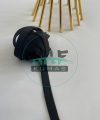 Siyah Saten Elastan Lastik