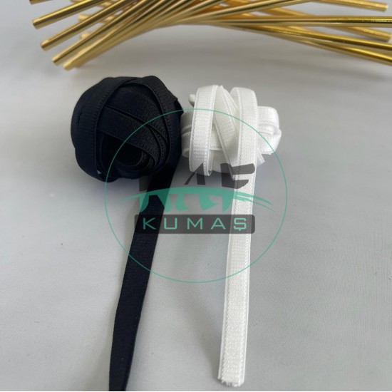 Siyah Saten Elastan Lastik