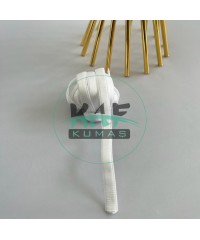 Beyaz Saten Elastan Lastik