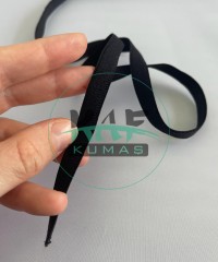 Siyah Saten Elastan Lastik