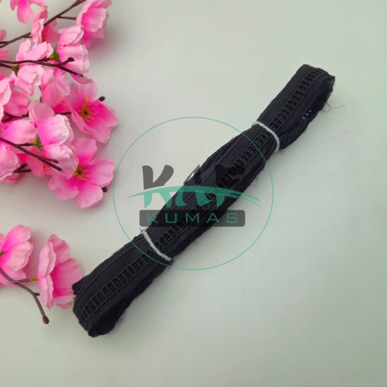 Kolber Güpür Bant Siyah | 6 Metre Fisto Şerit