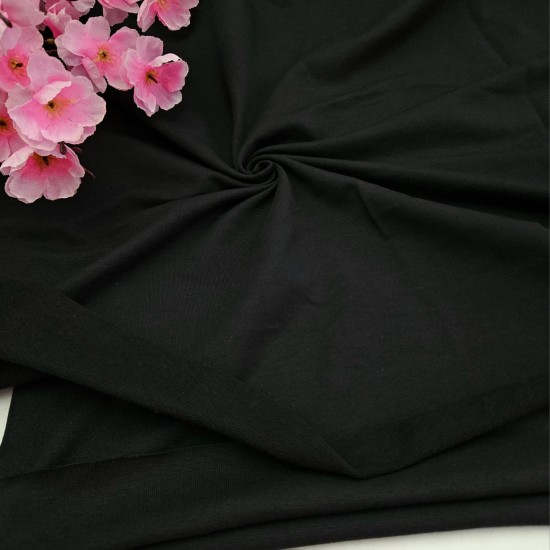 Siyah Eşofman Takımı Dikimi için Hazır Set: 250x180 cm İki İplik + 100x70 cm Ribana Kumaş