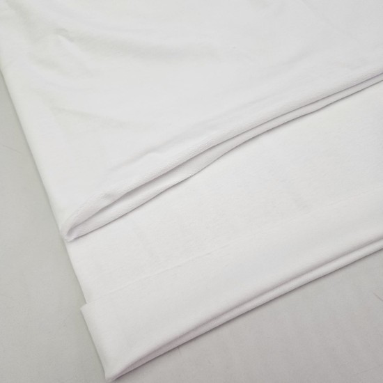 Beyaz Eşofman Takımı Dikimi için Hazır Set: 250x180 cm İki İplik + 100x70 cm Ribana Kumaş