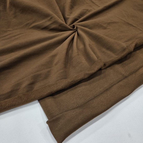 Kahve Şardonlu Eşofman Takımı Dikimi için Hazır Set: 250x180 cm İki İplik + 100x70 cm Ribana Kumaş