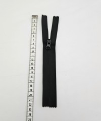 Su Geçirmez PU Kaplama Fermuar | O Fermuar | Uzunluk: 24 cm Siyah
