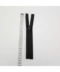 Su Geçirmez PU Kaplama Fermuar | O Fermuar | Uzunluk: 24 cm Siyah