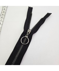 Yuvarlak Halka Fermuar | Mont-Çanta Fermuarı Uzunluk: 20 cm | Siyah