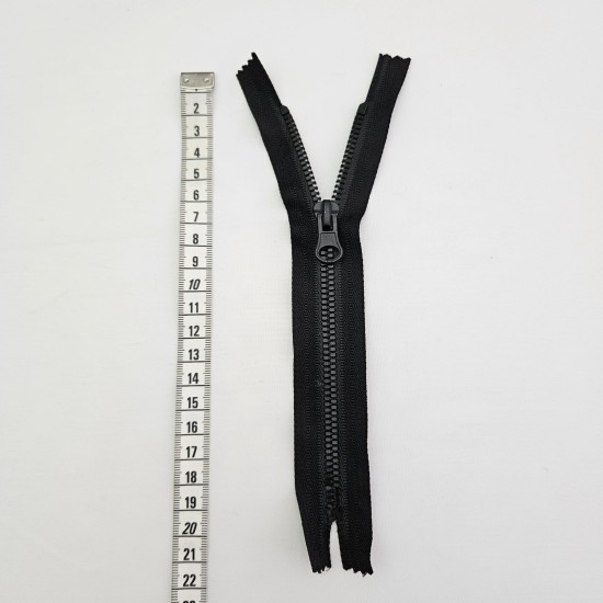 Timsah Dişli Fermuarı | Kemik Fermuar Uzunluk: 20 cm Siyah Timsah Dişli Fermuarı | Kemik Fermuar Uzunluk: 20 cm Siyah