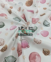 Baskılı %100 Pamuk Müslin Kumaş | Galaksi