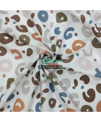 Baskılı 100% Pamuk Müslin Kumaş | Renkli İzler