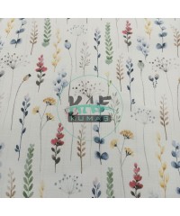 Baskılı %100 Pamuk Müslin Kumaş | Renkli Dallar Baskılı %100 Pamuk Müslin Kumaş | Renkli Dallar