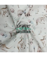 Baskılı %100 Pamuk Müslin Kumaş | Avustralya Hayvanları