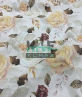 Baskılı %100 Pamuk Müslin Kumaş | Gül