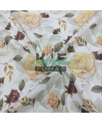 Baskılı %100 Pamuk Müslin Kumaş | Gül