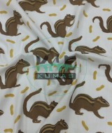 Baskılı %100 Pamuk Müslin Kumaş | Sincap ve Fıstık