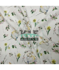 Baskılı %100 Pamuk Müslin Parça Kumaş | Tavşan