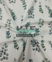 Baskılı %100 Pamuk Müslin Kumaş | Okaliptus