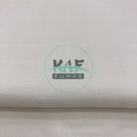 %100 Pamuk Kareli Müslin Kumaş | Beyaz Düz