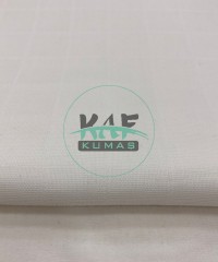 %100 Pamuk Kareli Müslin Kumaş | Beyaz Düz