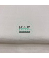 %100 Pamuk Kareli Müslin Kumaş | Beyaz Düz