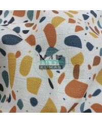 Baskılı %100 Pamuk Müslin Kumaş | Renkli Noktalar Baskılı %100 Pamuk Müslin Kumaş | Renkli Noktalar