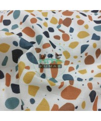 Baskılı %100 Pamuk Müslin Kumaş | Renkli Noktalar Baskılı %100 Pamuk Müslin Kumaş | Renkli Noktalar