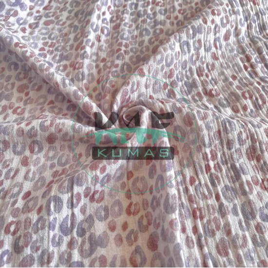 Krinkıl Müslin | 2 Katlı Bürümcük Kumaş | Leopar Krinkıl Müslin | 2 Katlı Bürümcük Kumaş | Leopar