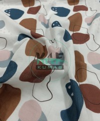 Krinkıl Müslin | 2 Katlı Bürümcük Kumaş | Renkli Eğriler 1mt