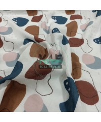 Krinkıl Müslin | 2 Katlı Bürümcük Kumaş | Renkli Eğriler 1mt