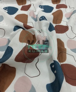 Krinkıl Müslin | 2 Katlı Bürümcük Kumaş | Renkli Eğriler 1mt