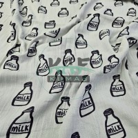 Gri Zemin Krinkıl Müslin | 2 Katlı Bürümcük Kumaş | Milk Gri Zemin Krinkıl Müslin | 2 Katlı Bürümcük Kumaş | Milk