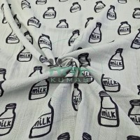 Gri Zemin Krinkıl Müslin | 2 Katlı Bürümcük Kumaş | Milk Gri Zemin Krinkıl Müslin | 2 Katlı Bürümcük Kumaş | Milk
