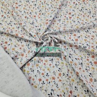 Baskılı %100 Pamuk 2 Katlı Gri Krinkıl Müslin Kumaş | Desen 2