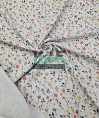 Baskılı %100 Pamuk 2 Katlı 1 mt Gri Krinkıl Müslin Kumaş | Desen 2