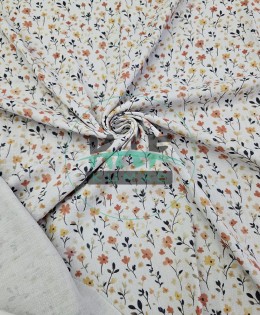 Baskılı %100 Pamuk 2 Katlı 1 mt Gri Krinkıl Müslin Kumaş | Desen 2