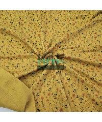 Baskılı %100 Pamuk 2 Katlı Hardal Krinkıl Müslin Kumaş | Desen 1 Baskılı %100 Pamuk 2 Katlı Hardal Krinkıl Müslin Kumaş | Desen 1