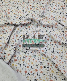 Baskılı %100 Pamuk 2 Katlı 1 mt Gri Krinkıl Müslin Kumaş | Desen 2