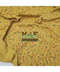 Baskılı %100 Pamuk 2 Katlı Hardal Krinkıl Müslin Kumaş | Desen 1 Baskılı %100 Pamuk 2 Katlı Hardal Krinkıl Müslin Kumaş | Desen 1