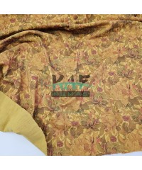 Baskılı %100 Pamuk 2 Katlı Hardal Krinkıl Müslin Kumaş | Desen 4