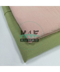 Krinkıl Müslin | 2 Katlı Bürümcük Kumaş | Pembe/ Somon  Krinkıl Müslin | 2 Katlı Bürümcük Kumaş | Pembe/ Somon