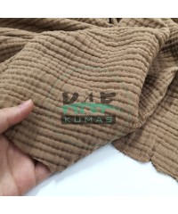 Pamuklu Multi Müslin Kumaş (3 katlı) | Kahverengi